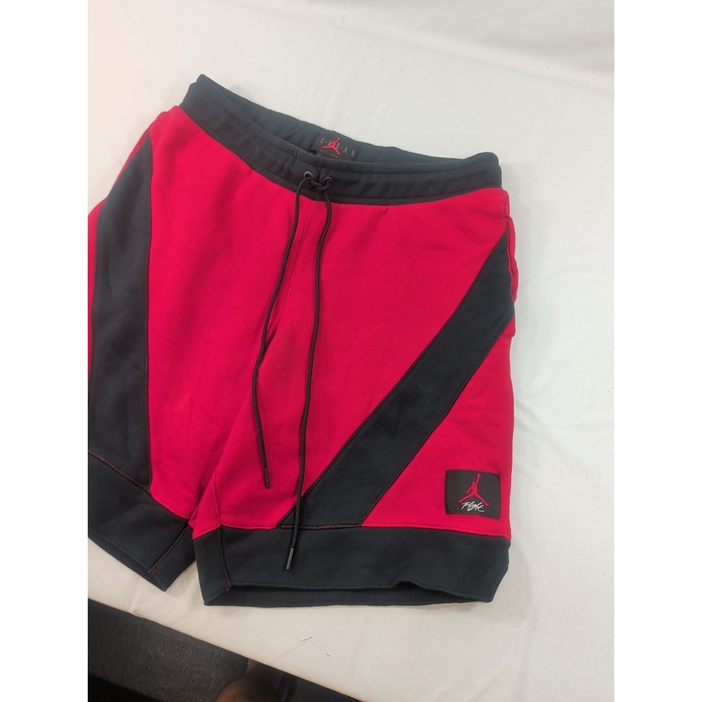 Jordan Flight Fleece Shorts Heavy Medium Red Black Colorblock Athletic Jumpman